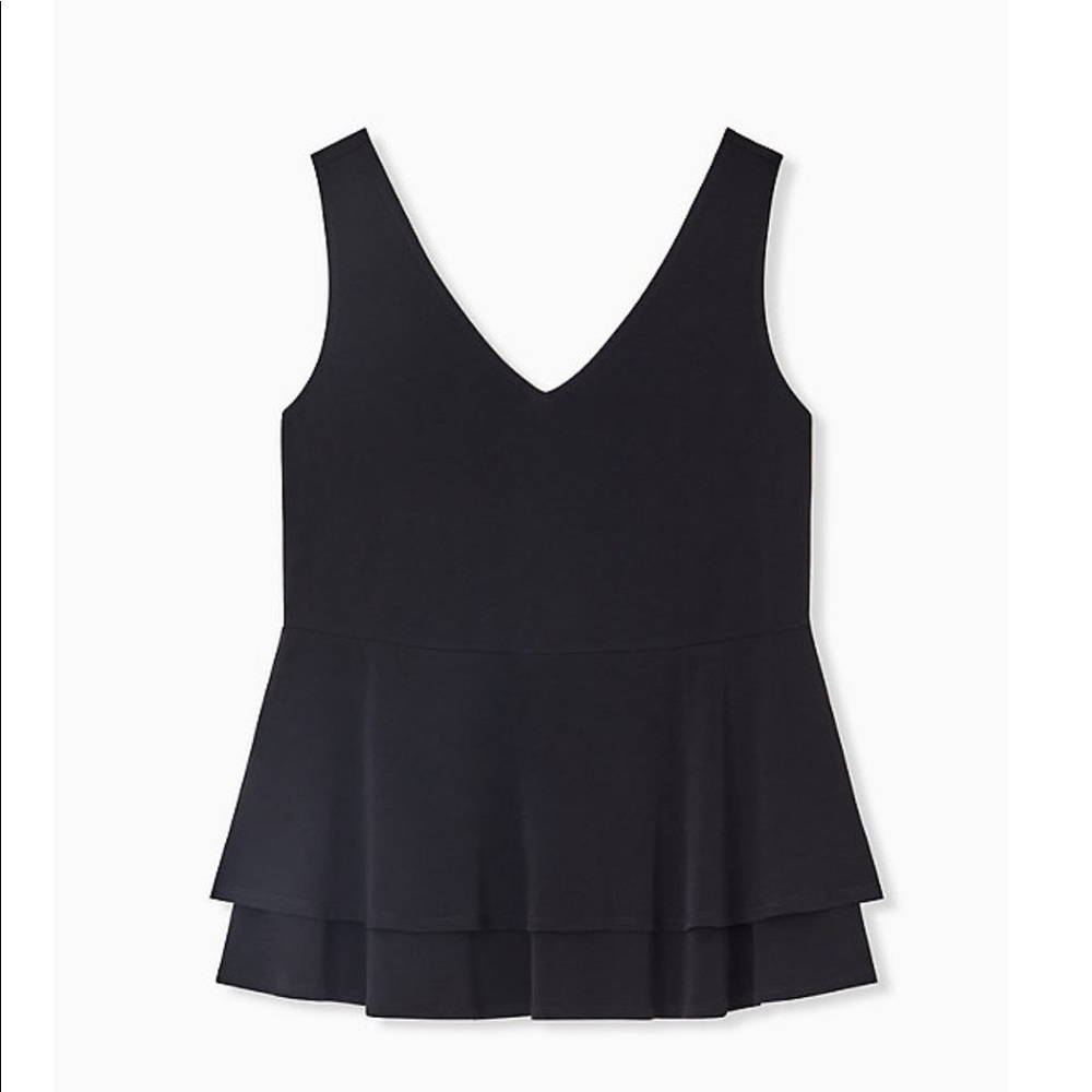 BLACK STUDIO KNIT DOUBLE LAYER BABYDOLL TANK